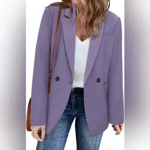CHICZONE Long Sleeve Casual Blazers Open Front Lapel Button Work Blazer Jackets